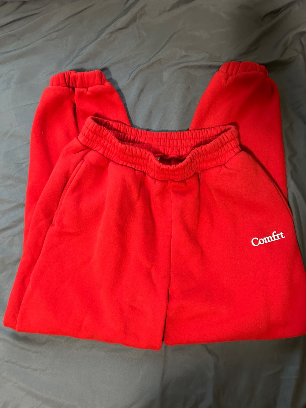 Comfort Red Fleece Jogger Pants for Women